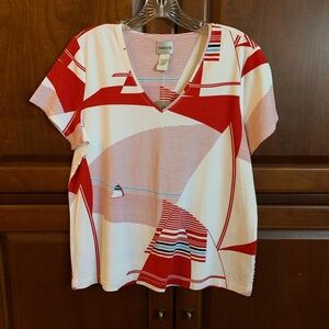Super cute Chico’s nautical tee size 2/L.